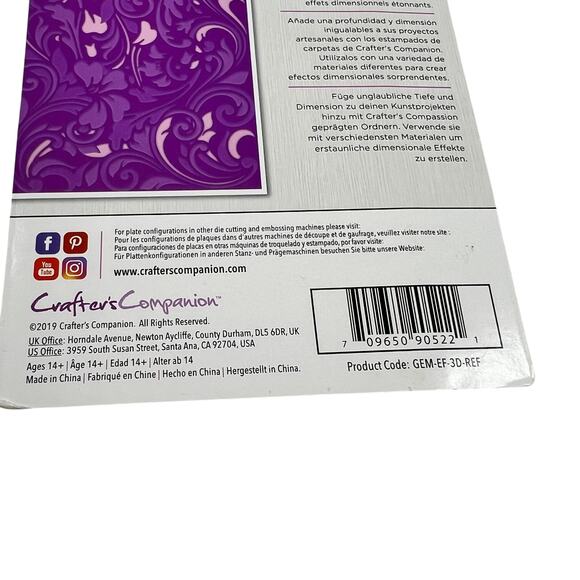 CRAFTERS COMPANION Gemini 3D Embossing Folder Set Regency Floral Frame - Picture 11 of 11
